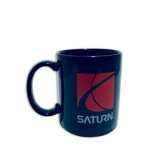 Vintage Saturn Coffee Mug Black Red Car Auto Collectible Motor Vehicle Cup.